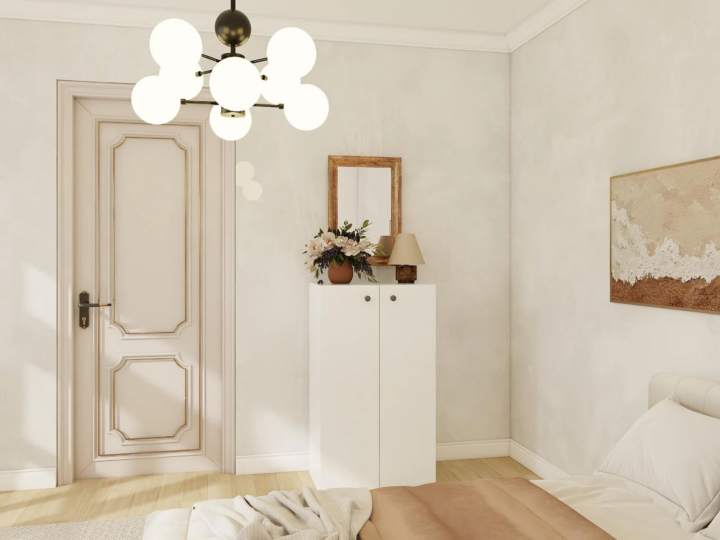 Armoire multi-usages 2 portes blanc/blanc