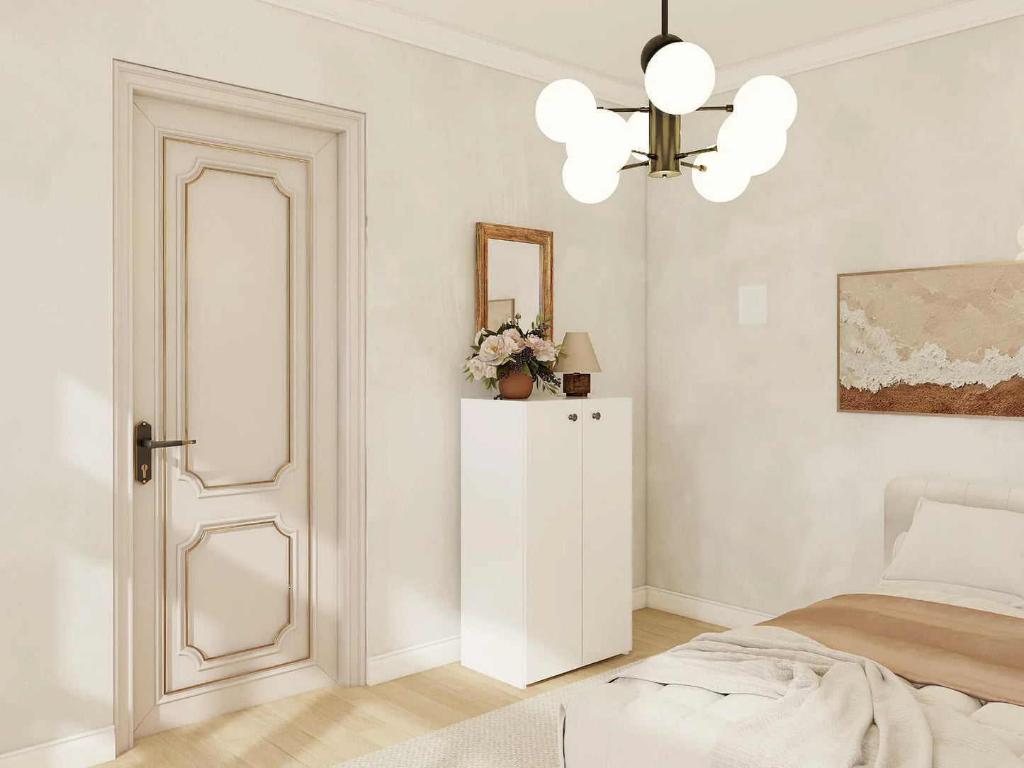 Armoire multi-usages 2 portes blanc/blanc