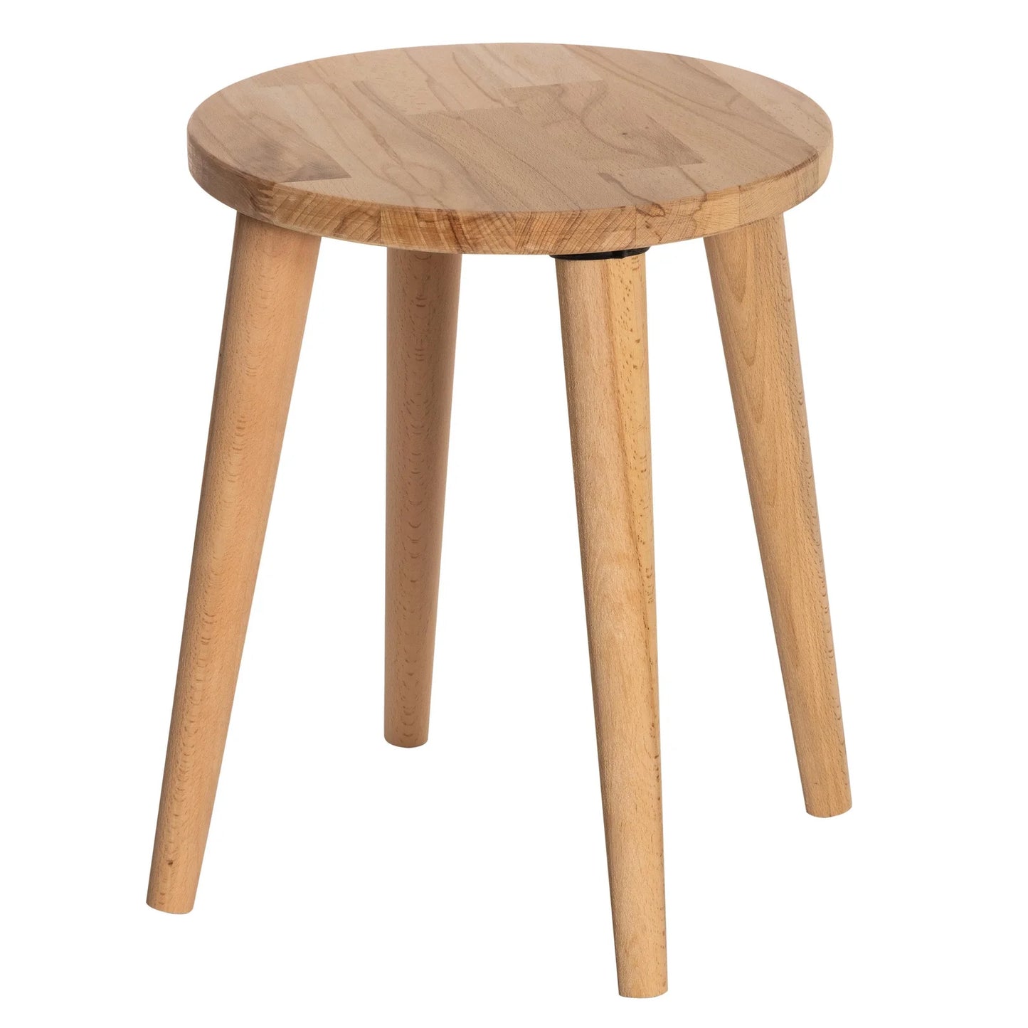 Tabouret rond en bois naturel
