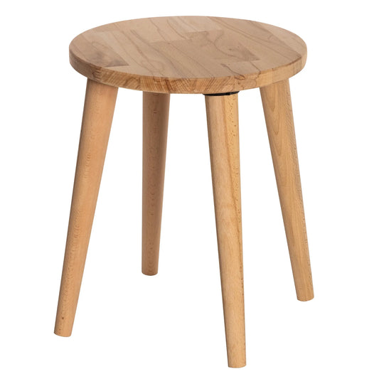 Tabouret rond en bois naturel
